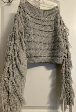 Grey Crop Sweater thumbnail 2