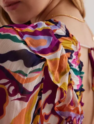 Anthropologie The Odetta Ruffled V-Neck Dress, Size XXS thumbnail 5