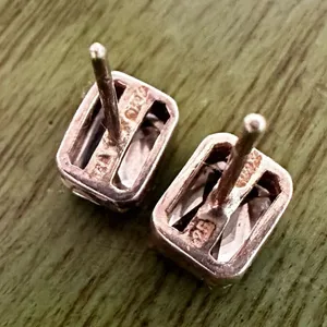 Sterling Silver & CZ Stud Earrings Silver thumbnail 6