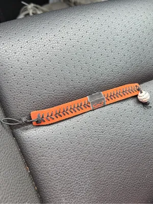 MLB Orange and Black San Francisco Giants Leather Cord Bracelet thumbnail 2