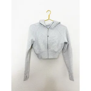 Lululemon Scuba Full-Zip Cropped Hoodie Gray Athletic Workout thumbnail 4