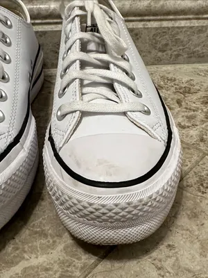 Converse Chuck Taylor All Star Leather Platform Sneaker White Size 7.5 thumbnail 5