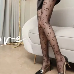 Heart Patterned Black Tights thumbnail 4