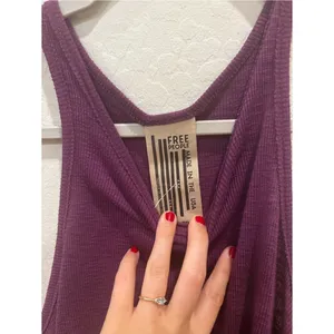 Free People We The Free Purple Ribbed‎ High Neck Racerback Tank Top Made in USA thumbnail 3