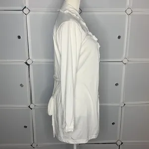 Rampage Bridal White Ruffled Belted Bride Robe Size Small thumbnail 9