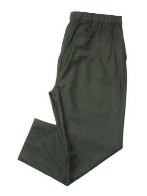 NWT Theory Treeca Pull-on in Hunter Green Sleek Flannel Wool Taper Crop Pants 10 thumbnail 8