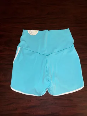 NWT Offline by Aerie Light Blue Hi-Rise Shortie Shorts Size Medium thumbnail 2