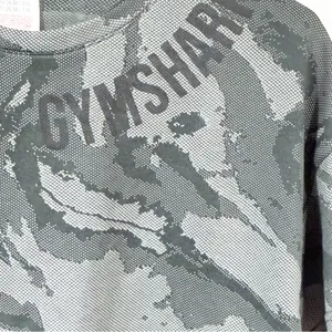Gymshark Mesh Camouflage Black Grey Crop Workout Top‎ Athletic Size Small thumbnail 2