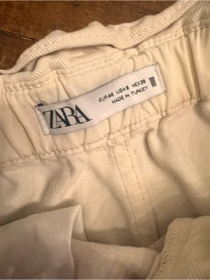 ZARA High-Waist Shorts with Woven Tan Belt thumbnail 4