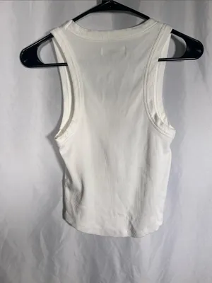 L*Space Womens Cotton Red Bow White Ribbed Tank Top Medium thumbnail 4