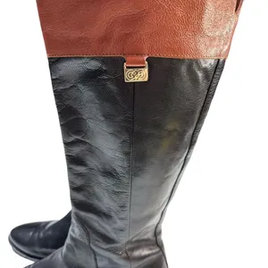 COLE HAAN Womens Knee High Fashion‎ Boots Black Brown Leather Riding Size 6.5M thumbnail 5