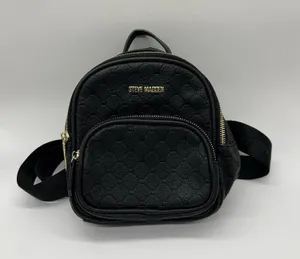 Steve Madden Backpack Womens Mini Black Logo Polyurethane Zip Adjustable Straps thumbnail 1