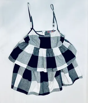 Urban Renewal Remnants Blown Out Gingham Tiered Mini Dress - XS thumbnail 5