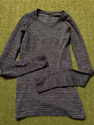 lululemon athletica Heathered Dark Gray Long Sleeve Knit Top thumbnail 1