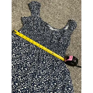 Old Navy Blue Waist-Defined Floral Mini Short Sleeve Dress M thumbnail 10