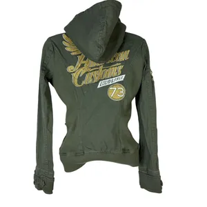 Affliction Black Premium Womens XS Green Military Style Hooded Jacket thumbnail 8