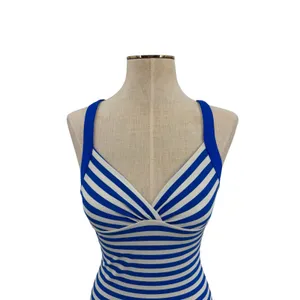 Boden Talamanca Striped Tankini Top Blue White‎ Twist Front UK 6 US 2 thumbnail 2