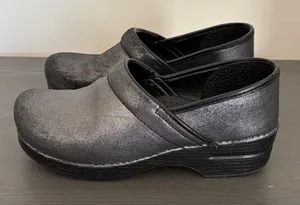 Dansko‎ Professional metallic suede clogs black size 41 thumbnail 1