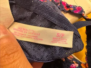 Victoria's Secret PINK Floral Lace Longline Bralette Womens S Navy Blue Multicol thumbnail 5