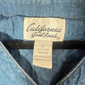 VTG 90s Denim Maxi Dress Womens‎ Large Blue 100% Cottagecore Farm Modest thumbnail 3