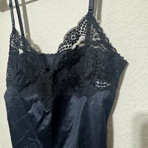 VTG 90s Y2K Black Nylon Camisole Lace trim sz‎ 32/S Vassarette USA fairy cami thumbnail 2