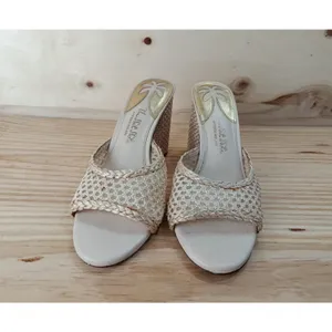 Antonio Melani x The Nat Note Woven Raffia Mesh Block Heel Mules Size 7.5M thumbnail 4