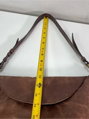 Diba True Leather Shoulder Bag Boho Slouchy Hobo Brown Whimsigoth Hippie Fairy thumbnail 5