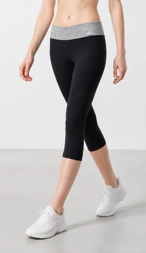 VS Pink Mid-Rise Capri Black Athleisure Leggings Size S thumbnail 1