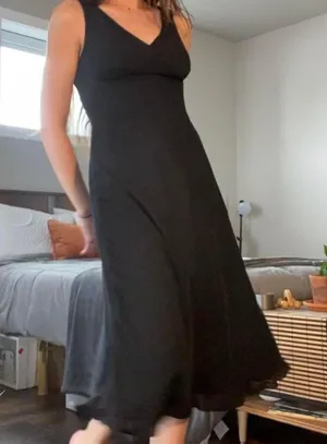 The most stunning vintage 1990s silk chiffon black dress 🖤 thumbnail 1