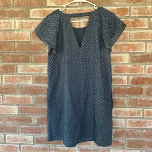 Abercrombie Fitch Flutter Sleeve Shift Dress Women’s Small S Blue Geometric thumbnail 6
