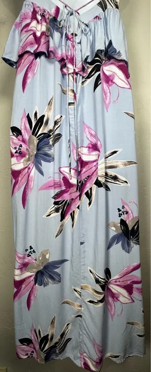 O'Neill Milly Periwinkle Blue Floral Print Maxi Dress Size Small thumbnail 8