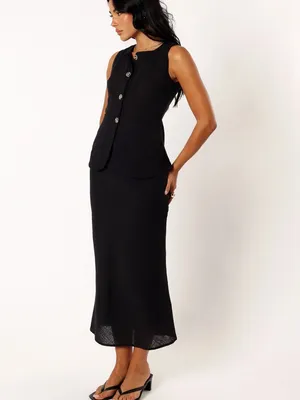 Petal & Pup Peter Black Sleeveless Button-Front Tank Vest thumbnail 3