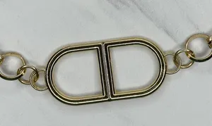 Gold Tone Open Hoop Metal Chain Link Belt Decorative O Ring One Size ✨ thumbnail 6