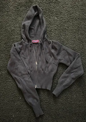 Edikted Viral Blue Sweater Zip Up thumbnail 1