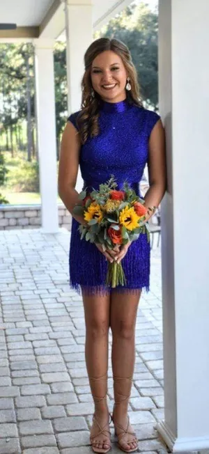 Ashley Lauren Blue Romper thumbnail 1