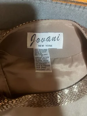 Jovani New York Beaded 2-Piece Evening Gown and Bolero Jacket Set, Taupe thumbnail 5