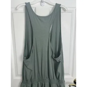 Aerie Green Soft Track Racerback Tank Jumpsuit XXL Stretch Comfy Pockets thumbnail 3