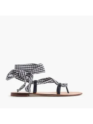 J. Crew Gladiator Wrap Sandals Gingham size 8 thumbnail 2