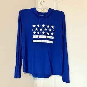 Under Armour Hoodie Sweatshirt Blue American Flag Athletic Womens Sz Medium thumbnail 3
