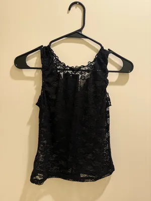 Brandy Melville Black Lace Crop Top thumbnail 3