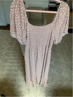 Heyson Floral Smocked Maxi Dress Dusty Blush Cottagecore Boho Romantic Prairie thumbnail 4