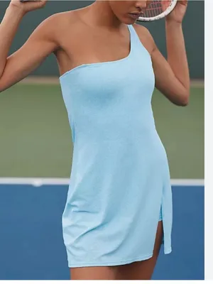 Beach Riot Women’s Harlee One Shoulder Mesh Tennis Mini Dress In Blueberry Ice thumbnail 2