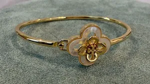 Tory Burch | Gold Plated Mother-of-Pearl Bangle Bracelet | Medium thumbnail 1