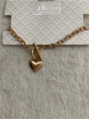 D'Bello Gold Heart Toggle Bracelet for Women thumbnail 2