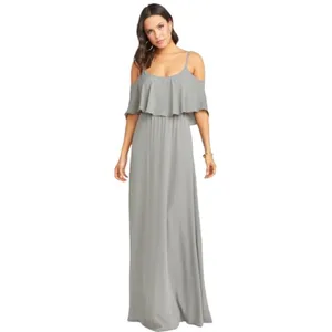 Show Me Your Mumu Caitlin Formal Maxi Soft Charcoal Bridesmaid Dress‎ Size Small thumbnail 5