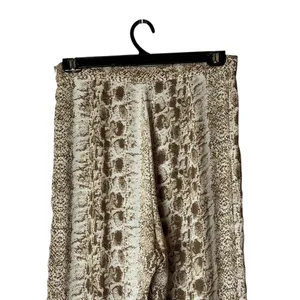 PrettyLittleThing Pants Women‎ 10 Brown Ivory Snake Print Wide Leg High Rise thumbnail 5