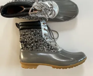 Sam Edelman Gray Bling Snow Rain Boots 8 thumbnail 8