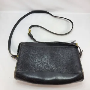 Dooney & Bourke Crossbody Bag Black‎ All Weather Leather Vintage USA Brass thumbnail 4