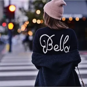 WILDFOX Couture Dinner Party‎ Ciao Bella Black White Embroidered Sweater Small thumbnail 7