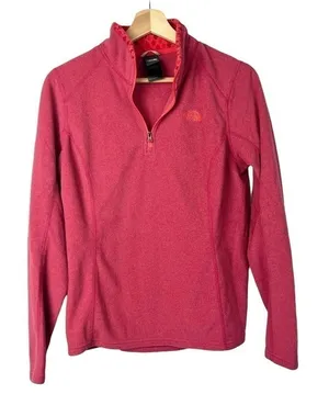 The North Face Dark Pink Glacier Fleece Quarter Zip Pullover M‎ thumbnail 1